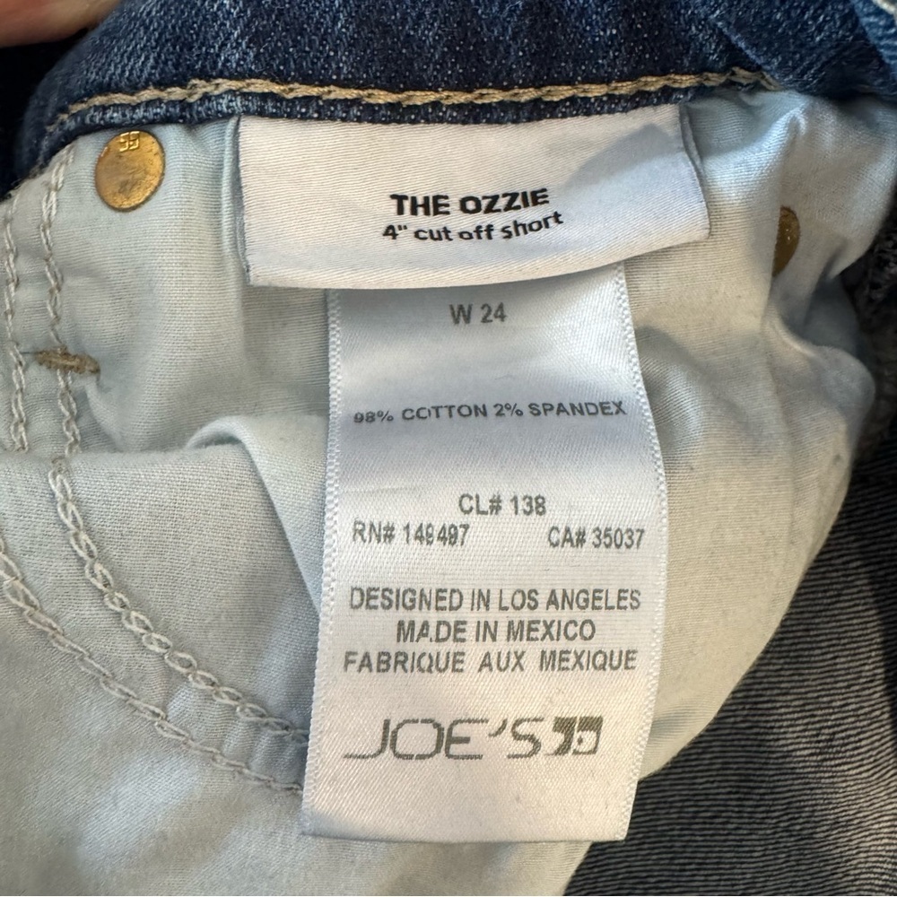 JOE'S JEANS The Ozzie 4" Cut Off Short Alma Medium Wash Denim Women's 24 - Picture 7 of 10